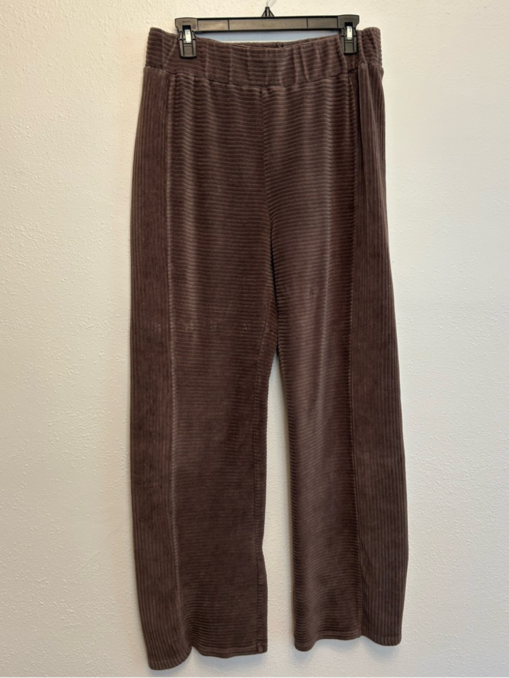 Nuuds Brown Ribbed Velvet Corduroy Wide Leg Pants